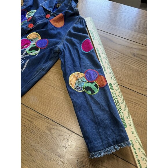 Allure Size Medium Women Blue Denim Button Up Embroidred Shirt Raw Hem Buttons - Picture 5 of 13